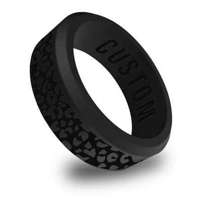Leopard Pattern Personalized Silicone Beveled Ring