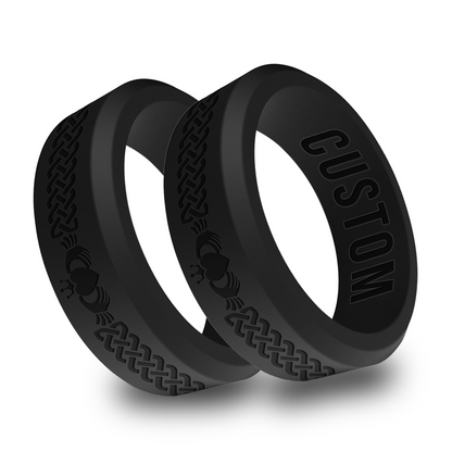 2pcs Claddagh Personalized Silicone Beveled Rings