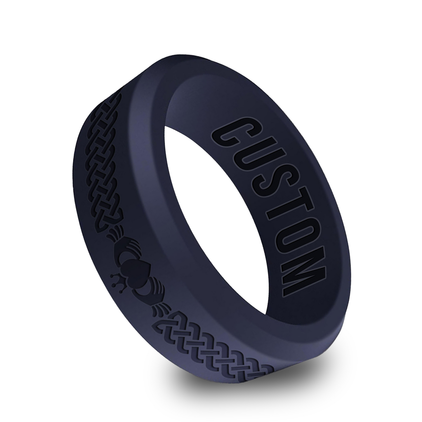 Claddagh Personalized Silicone Beveled Ring
