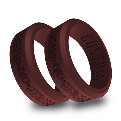 2pcs Claddagh Personalized Silicone Beveled Rings