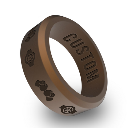 Boxing Ring 2 Personalized Silicone Beveled Ring