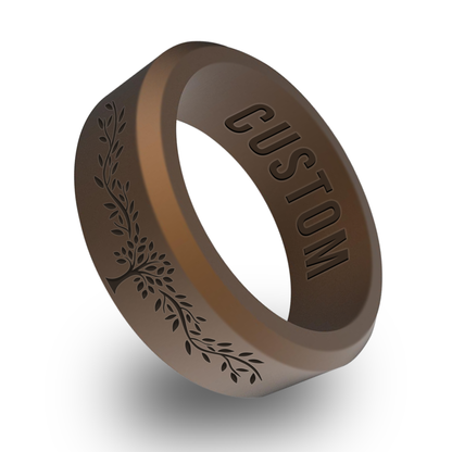 Tree of Life Personalized Silicone Beveled Ring