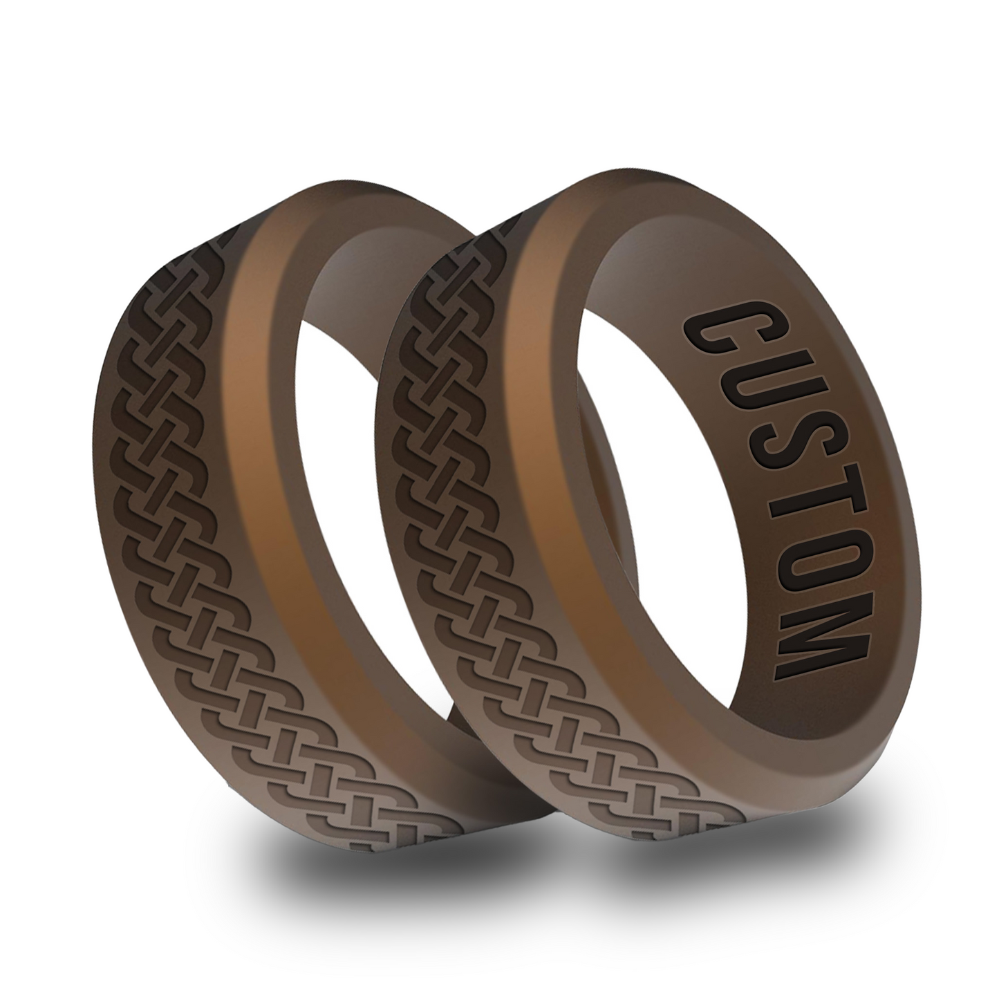 2pcs Celtic Personalized Silicone Beveled Rings