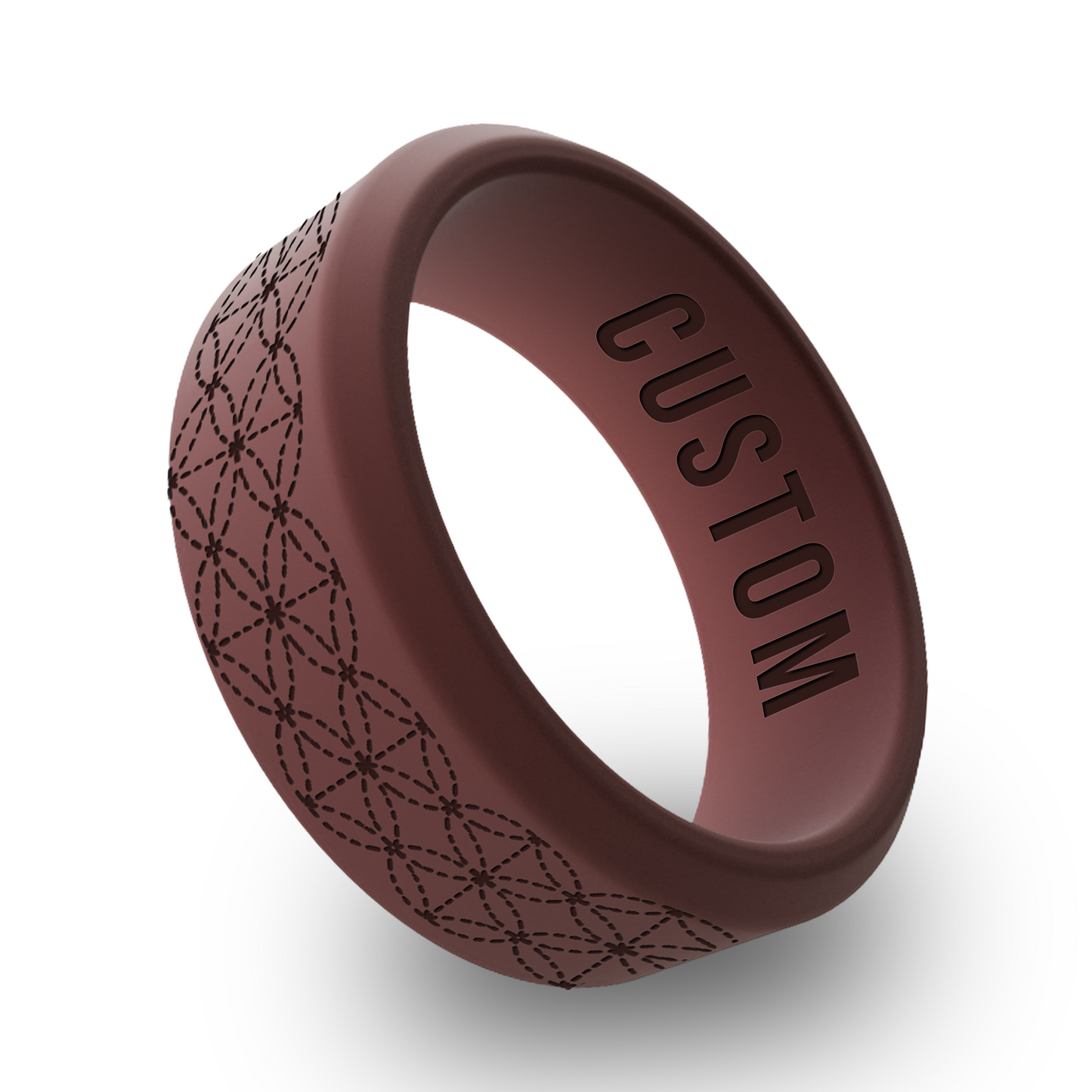 Japanese Sashiko Personalized Silicone Beveled Ring