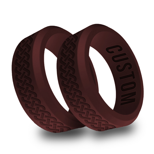 2pcs Celtic Personalized Silicone Beveled Rings