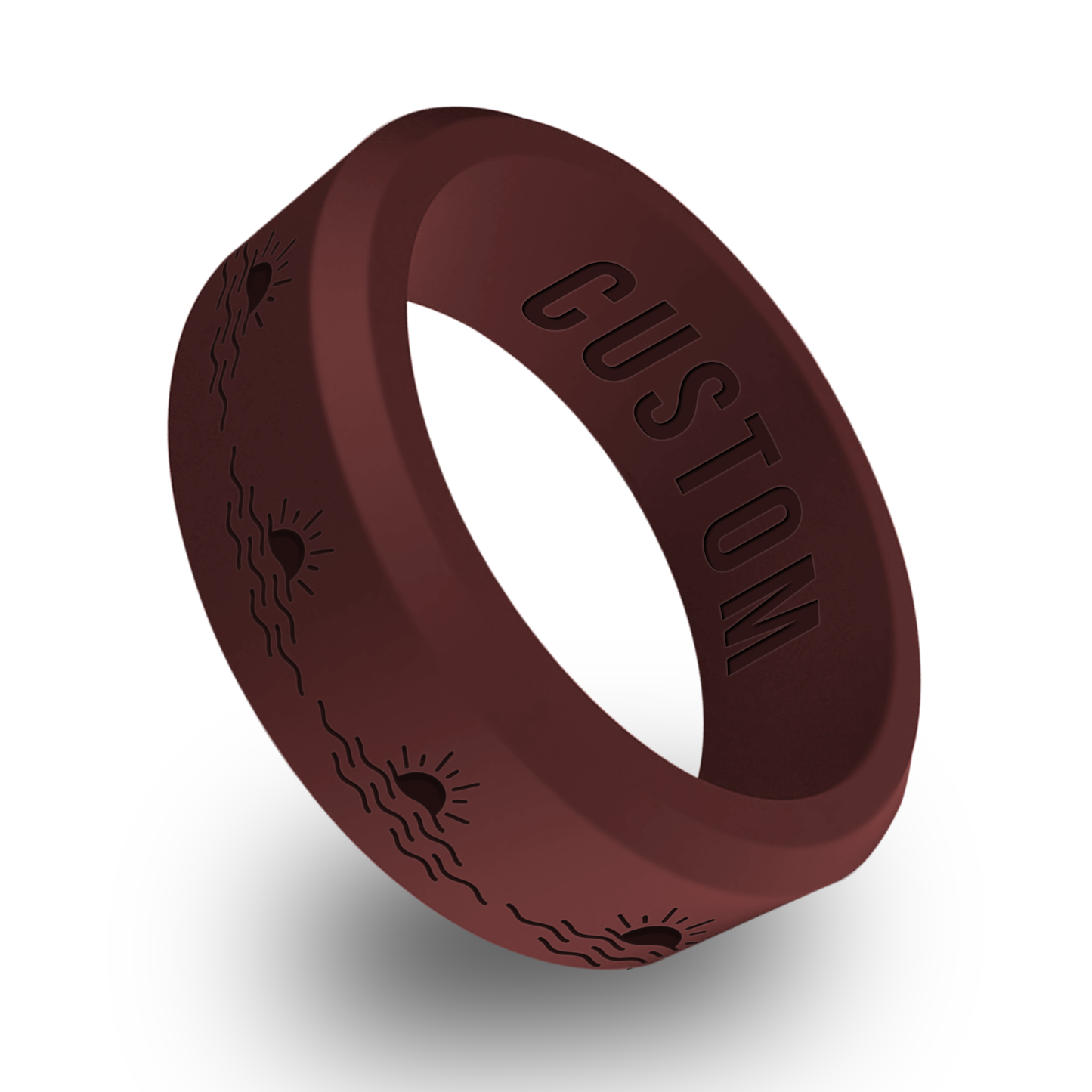 Sunrise Personalized Silicone Beveled Ring