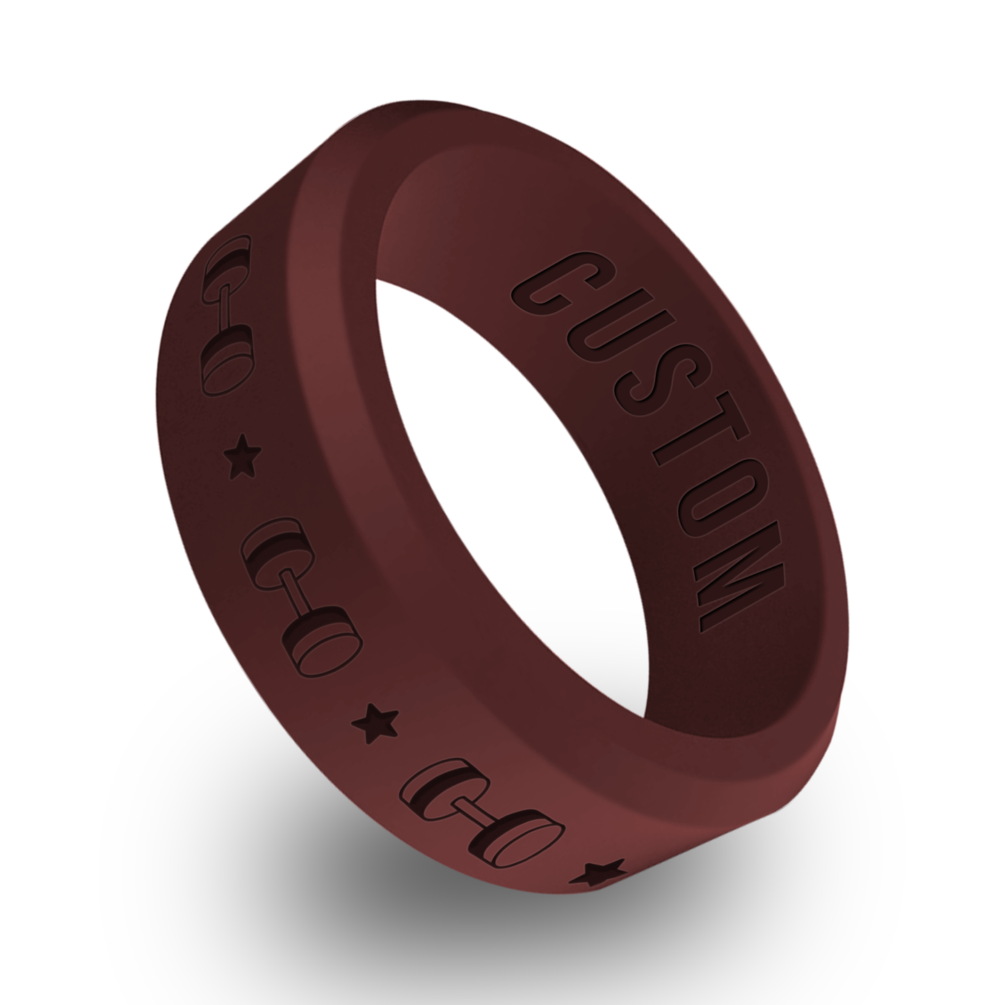 Powerlifter Personalized Silicone Beveled Ring