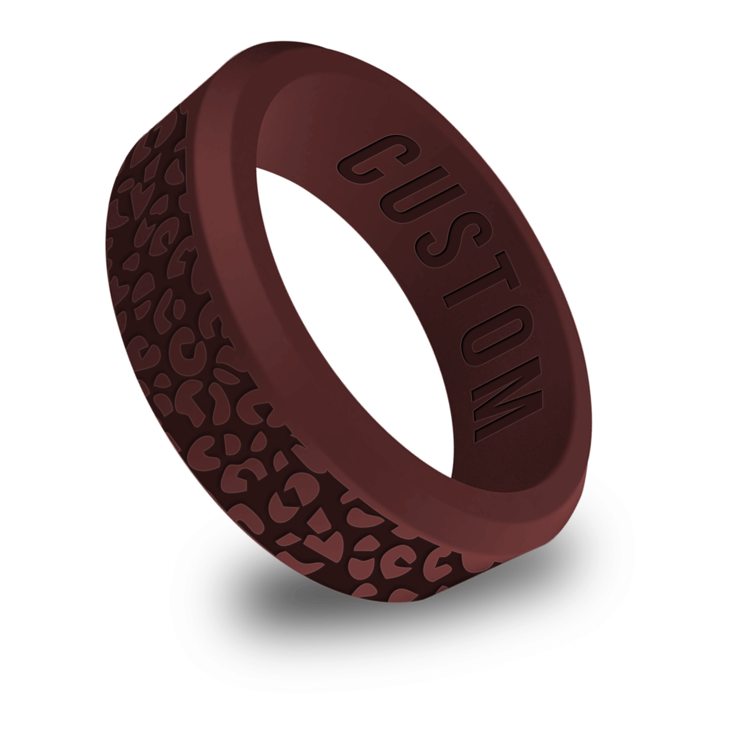 Leopard Pattern Personalized Silicone Beveled Ring