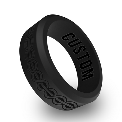 Vintage Twister Personalized Silicone Beveled Ring