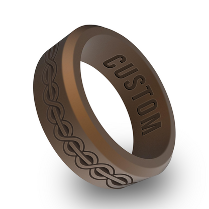 Vintage Twister Personalized Silicone Beveled Ring