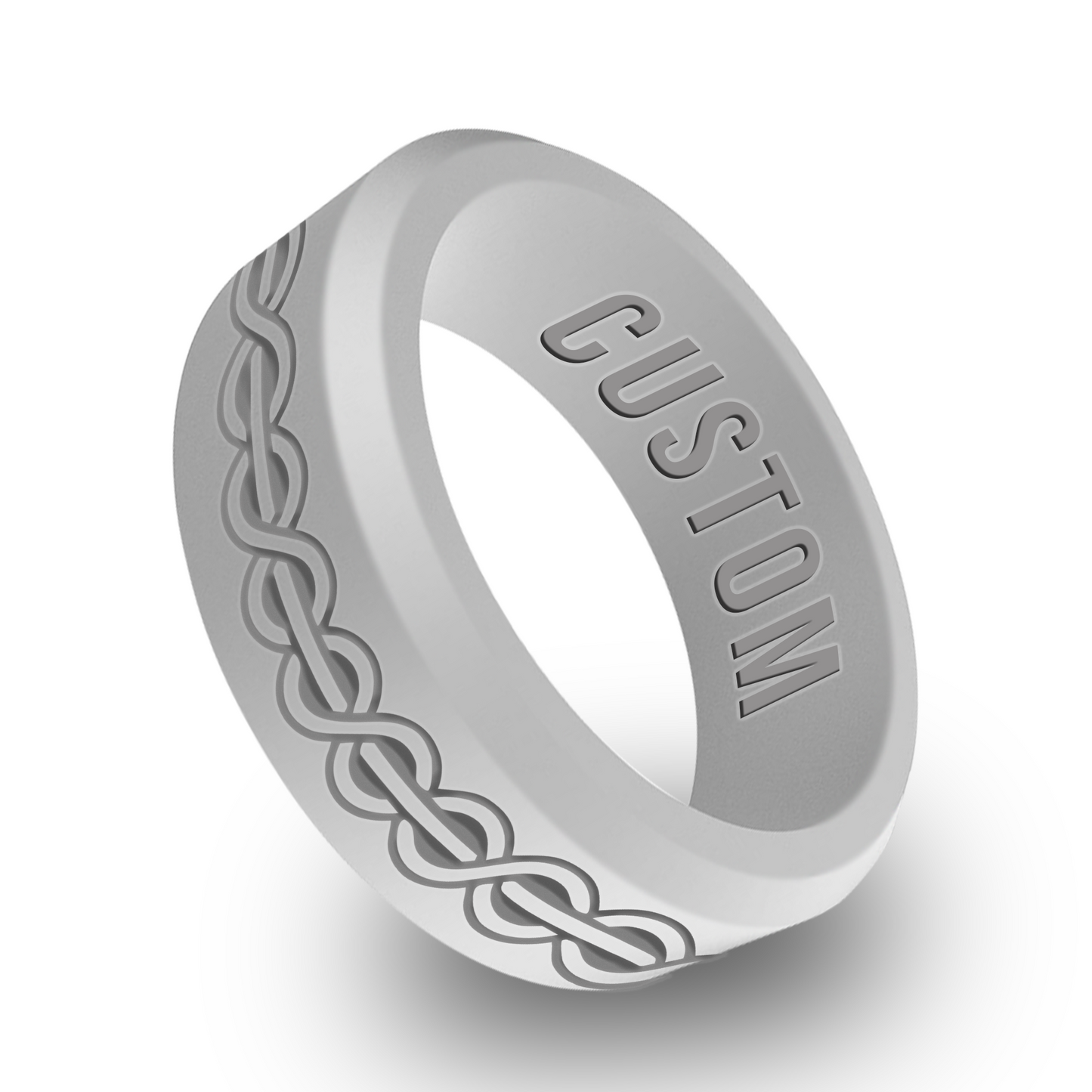 Vintage Twister Personalized Silicone Beveled Ring
