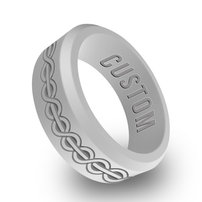 Vintage Twister Personalized Silicone Beveled Ring