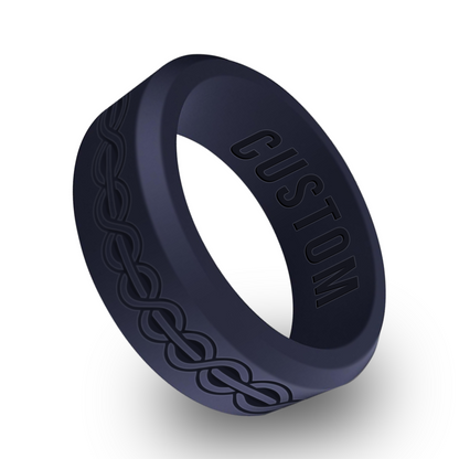 Vintage Twister Personalized Silicone Beveled Ring