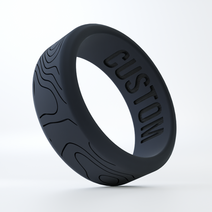 Topographic Map Personalized Silicone Beveled Ring