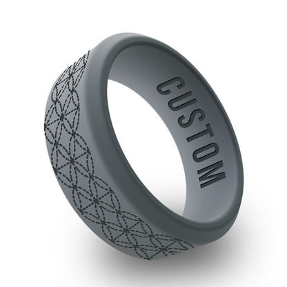 Japanese Sashiko Personalized Silicone Beveled Ring