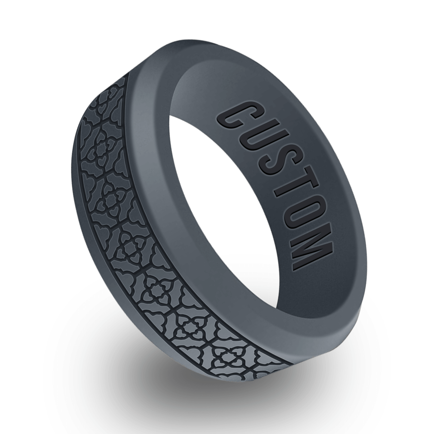 Celtic Lattice Personalized Silicone Beveled Ring