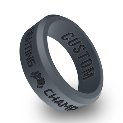 Boxing Ring 1 Personalized Silicone Beveled Ring
