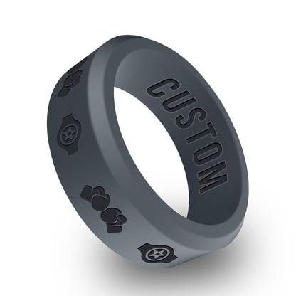 Boxing Ring 2 Personalized Silicone Beveled Ring