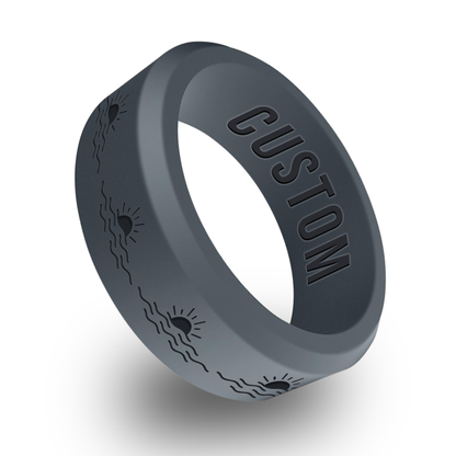 Sunrise Personalized Silicone Beveled Ring