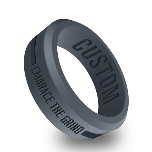Affirmation Mantra Personalized Silicone Beveled Ring