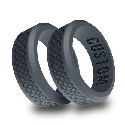 2pcs Celtic Personalized Silicone Beveled Rings