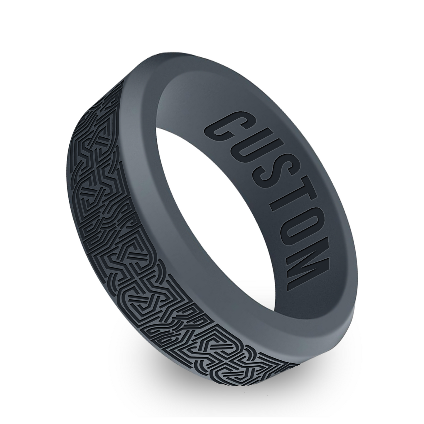Celtic Knot Ring Personalized Silicone Beveled Ring
