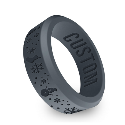 Christmas Personalized Silicone Beveled Ring