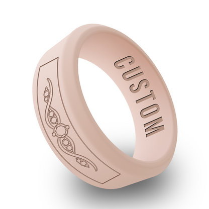 Diamond 3 Personalized Silicone Beveled Ring