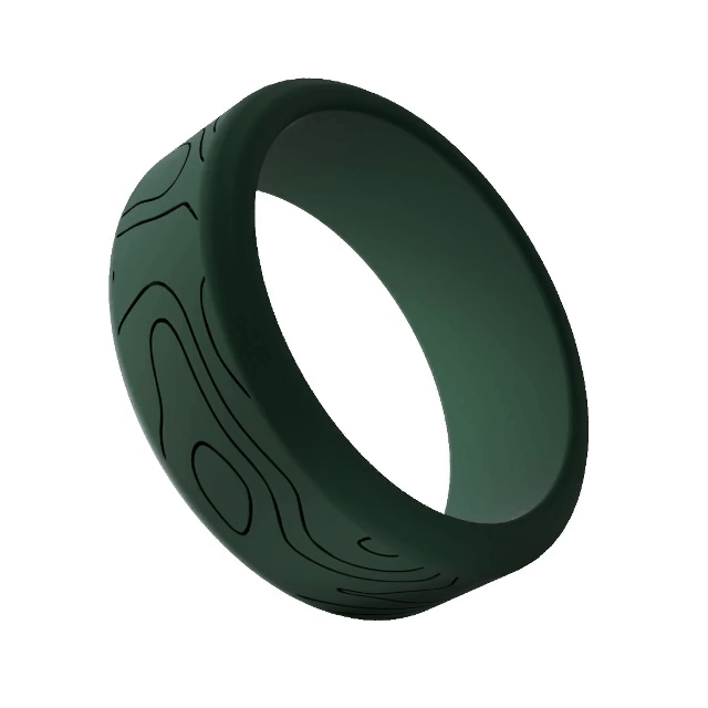 Topographic Map Personalized Silicone Beveled Ring