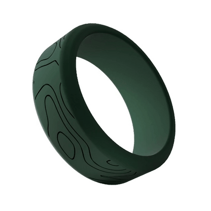 Topographic Map Personalized Silicone Beveled Ring