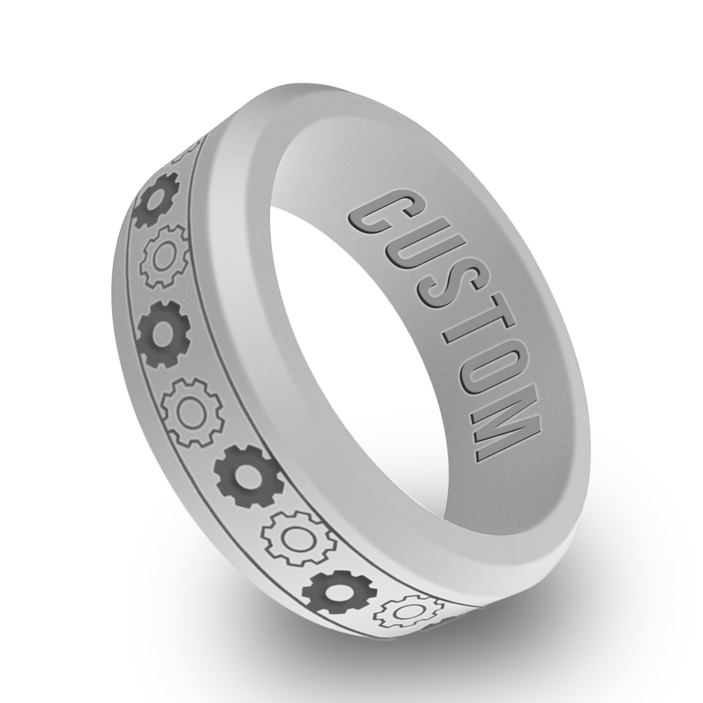 Gear Spinner Personalized Silicone Beveled Ring