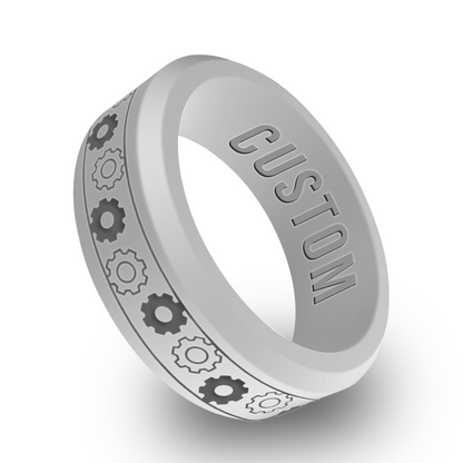 Gear Spinner Personalized Silicone Beveled Ring