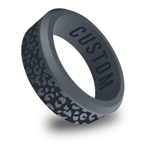 Leopard Pattern Personalized Silicone Beveled Ring