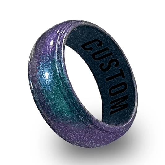 Galaxy Nebula Personalized Silicone Beveled Ring