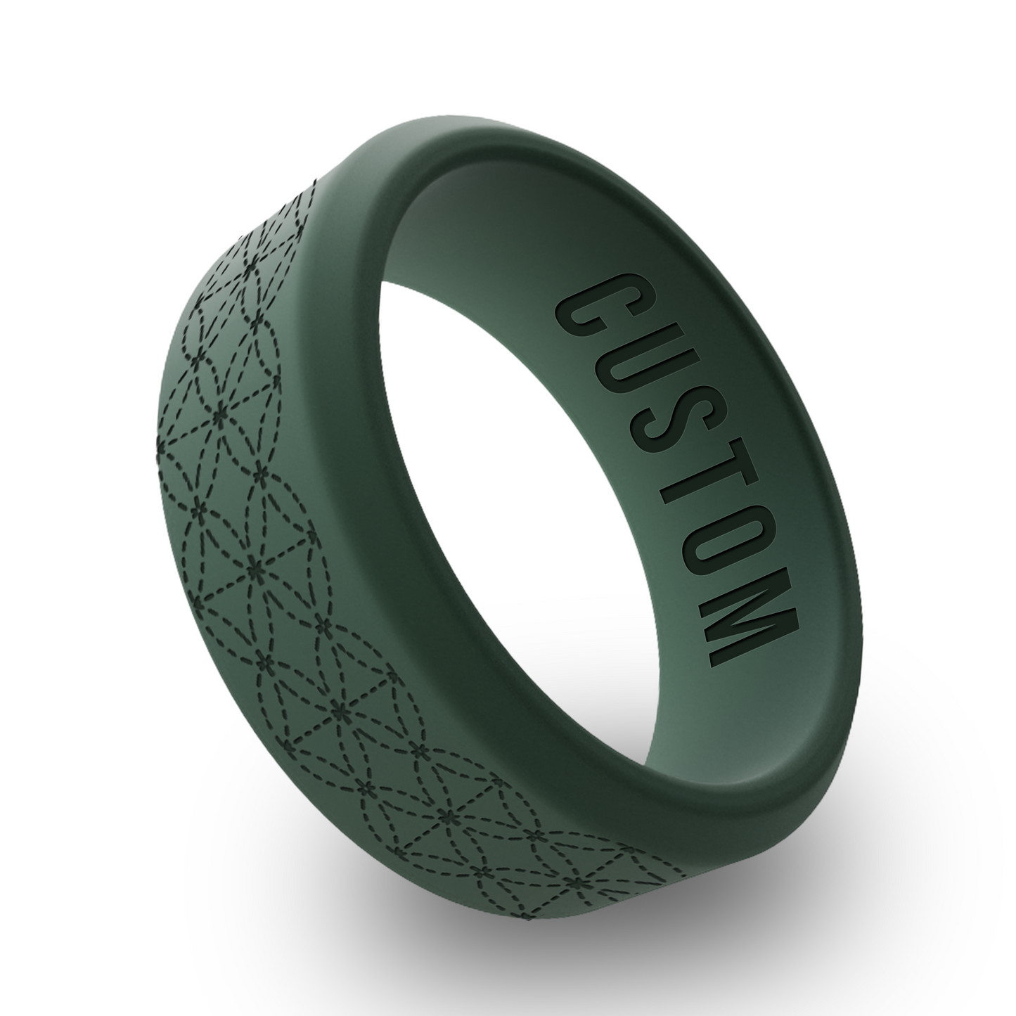 Japanese Sashiko Personalized Silicone Beveled Ring