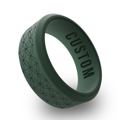 Japanese Sashiko Personalized Silicone Beveled Ring