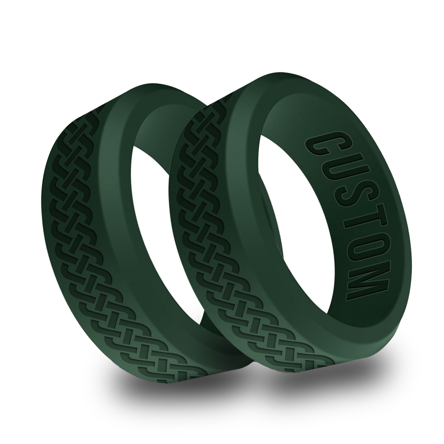 2pcs Celtic Personalized Silicone Beveled Rings