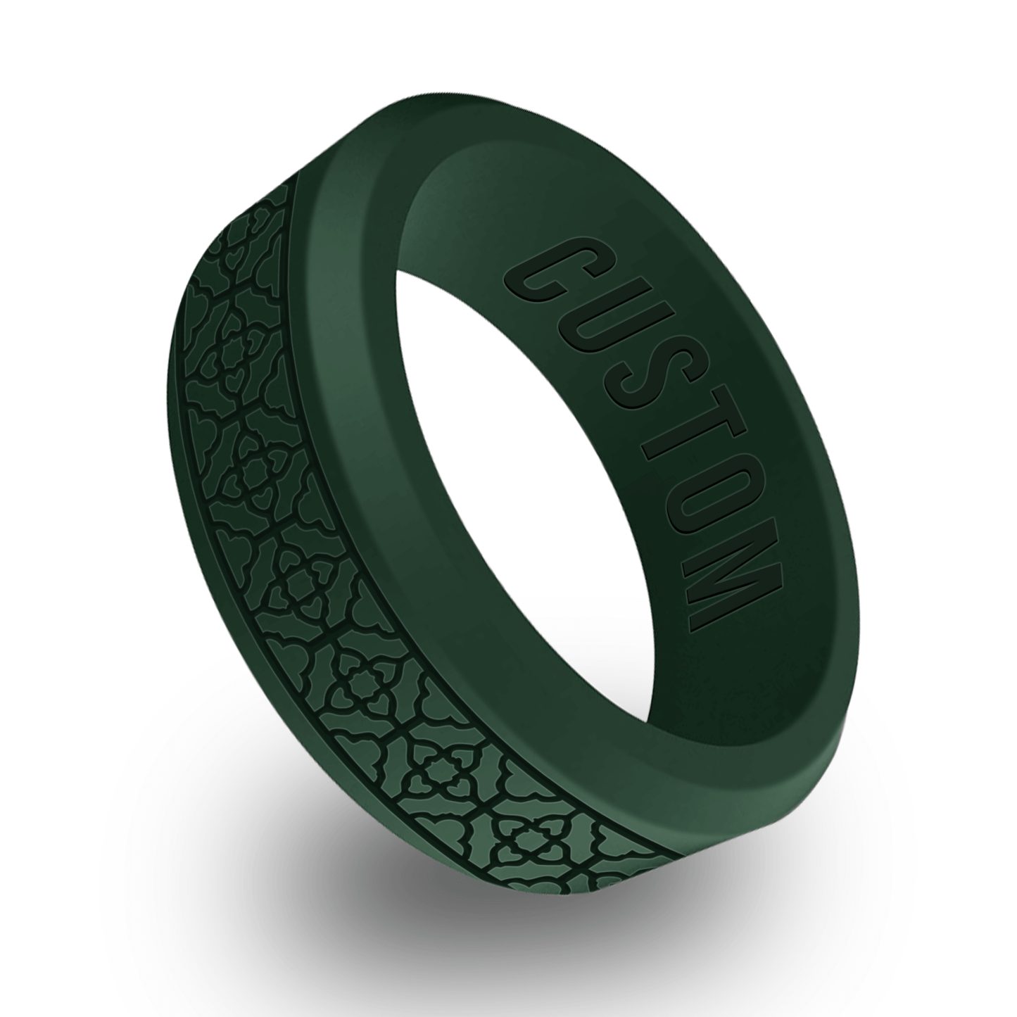 Celtic Lattice Personalized Silicone Beveled Ring