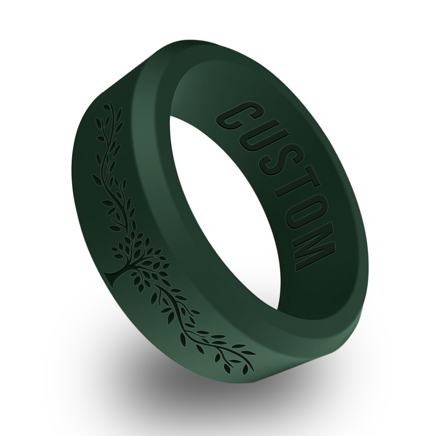 Tree of Life Personalized Silicone Beveled Ring