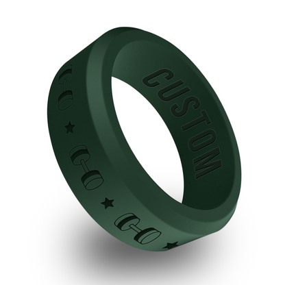 Powerlifter Personalized Silicone Beveled Ring