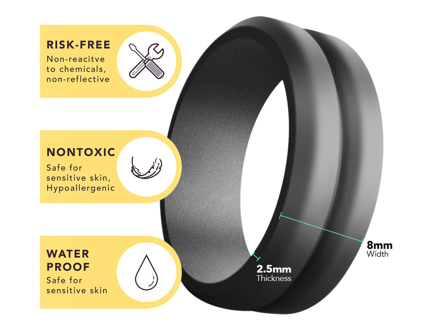 Personalized Silicone V Pattern Silicone Ring