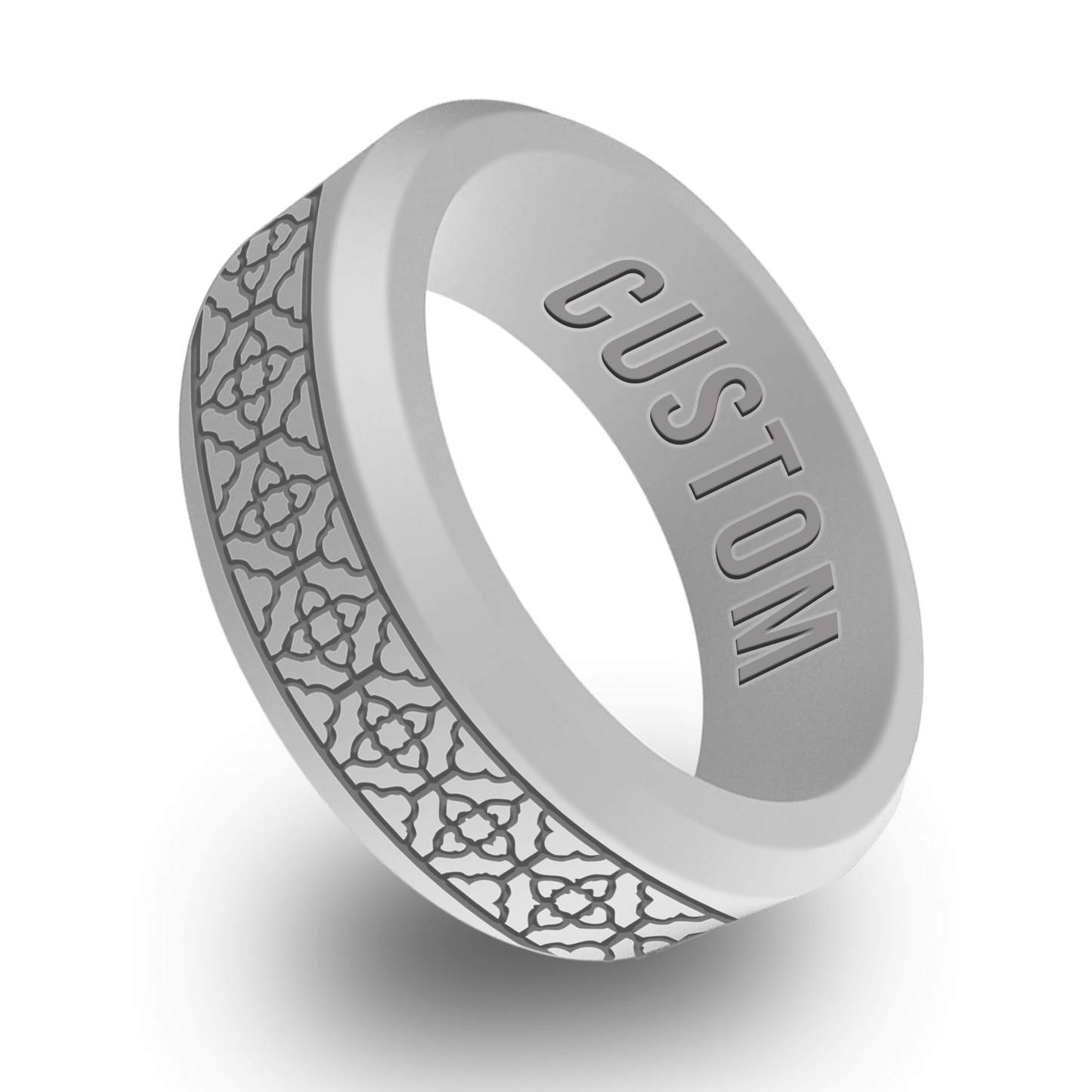 Celtic Lattice Personalized Silicone Beveled Ring