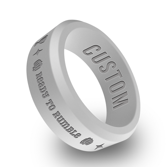 Boxing Ring 4 Personalized Silicone Beveled Ring