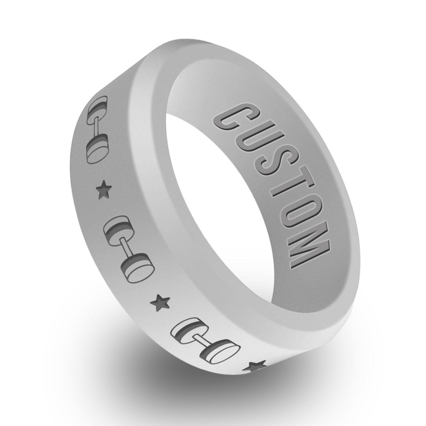 Powerlifter Personalized Silicone Beveled Ring