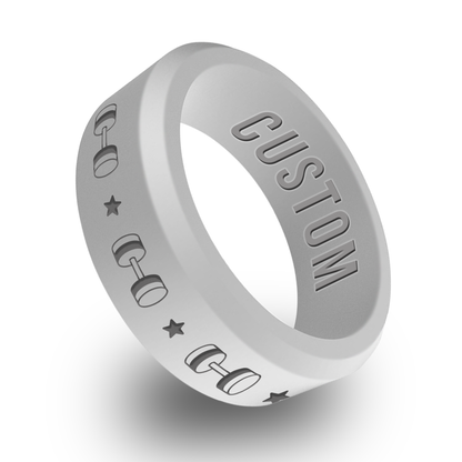 Powerlifter Personalized Silicone Beveled Ring