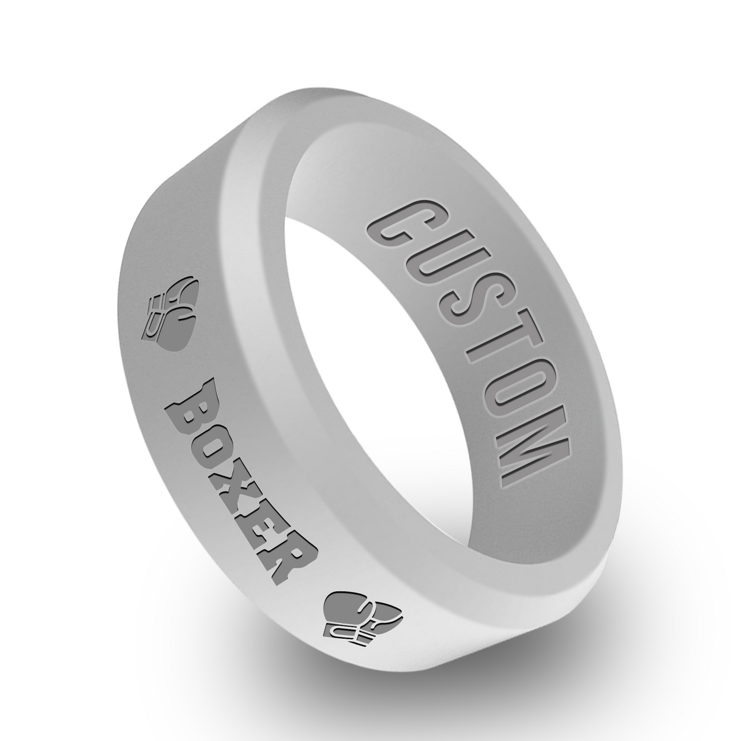 Boxing Ring 3 Personalized Silicone Beveled Ring