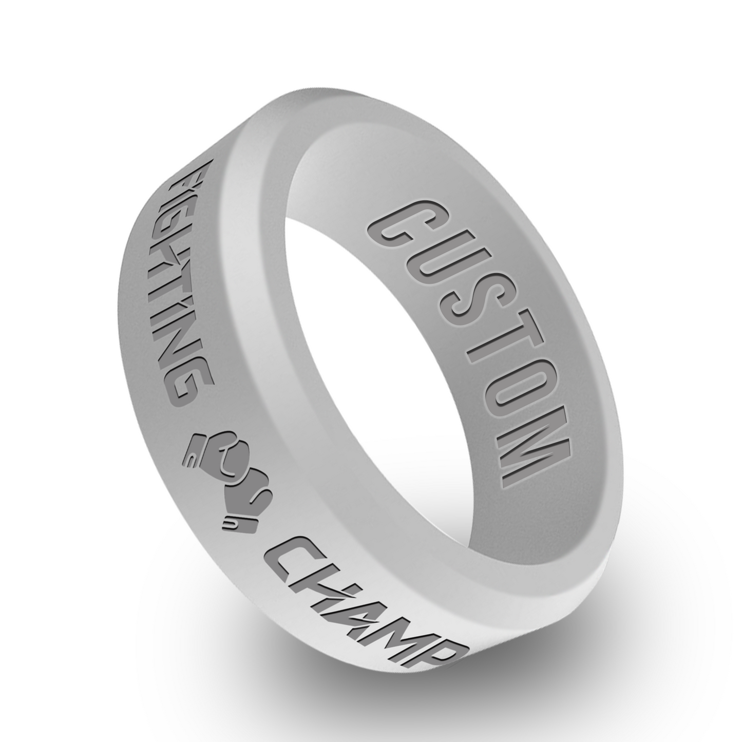 Boxing Ring 1 Personalized Silicone Beveled Ring