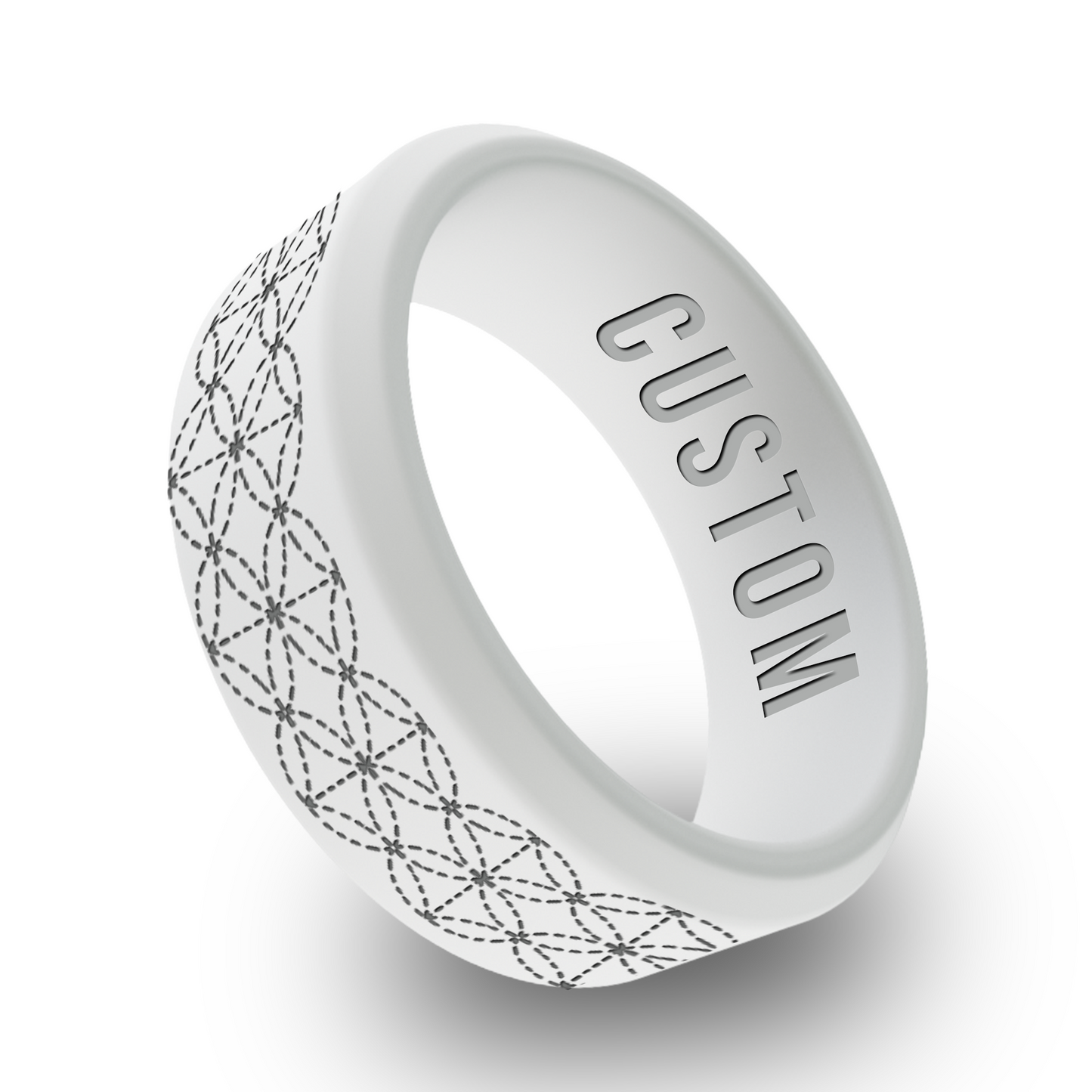 Japanese Sashiko Personalized Silicone Beveled Ring