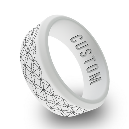 Japanese Sashiko Personalized Silicone Beveled Ring