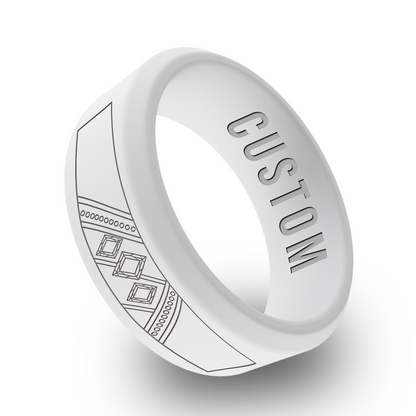 Diamond 2 Personalized Silicone Beveled Ring